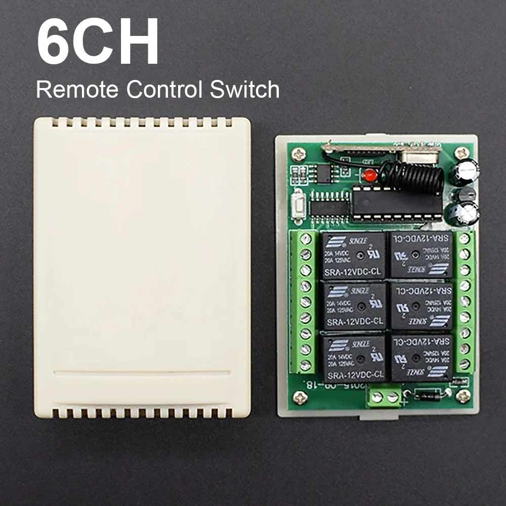 

6 Channel Relay Module Wireless Light Switch DC 12V 24V Receiver Controller APP Remote Control