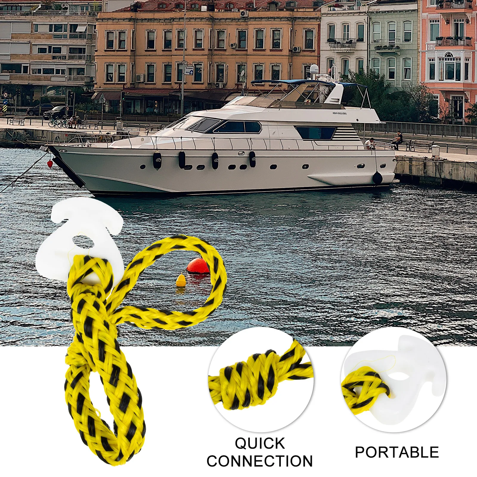 

Heavy Duty Kayak Rope Wear Resistant Boat Dock Line Strong Easy Pull Yacht Safety Rope Stretch Resistant Outdoor Sailing