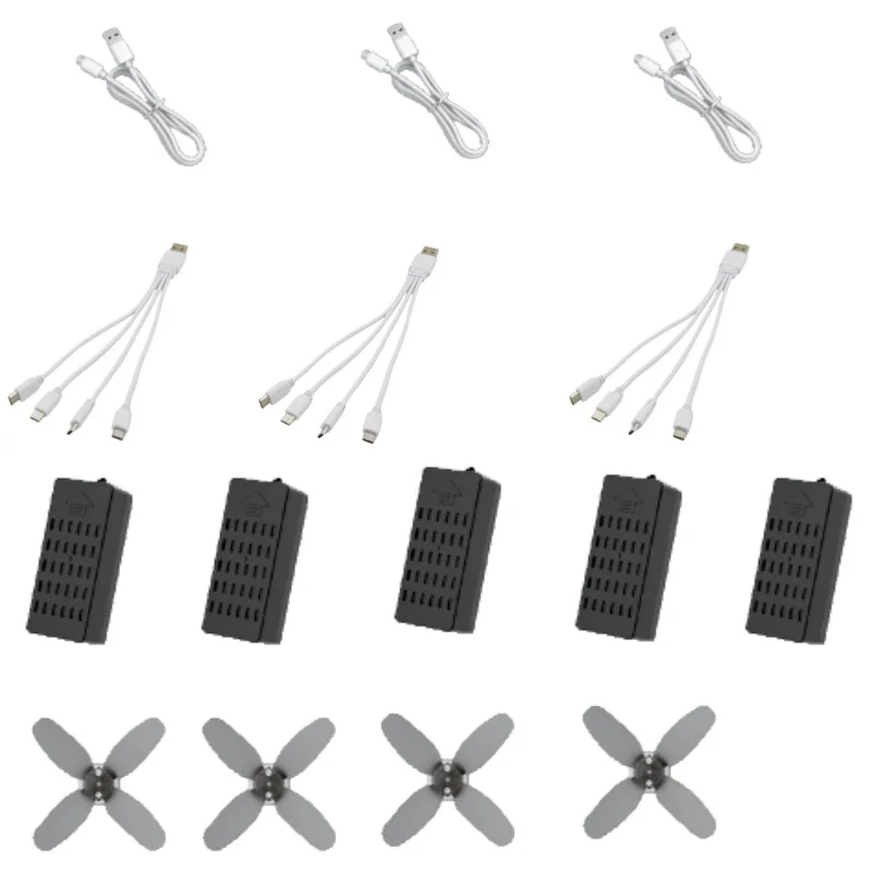 4D-V51 サッカードローンスペアパーツバッテリー 3.7V 1300MHA USB ケーブルプロペラアクセサリー 4D-V51 ドローンブラシレスに適しています