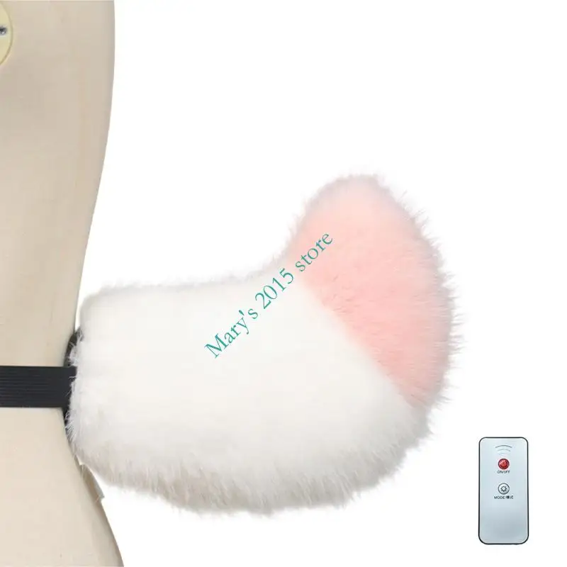 E15F Łatwe mocowanie Ogon jagnięcy reagujący na głos pluszowe zwierzę do odgrywania ról Akcesoria na imprezy dla dzieci