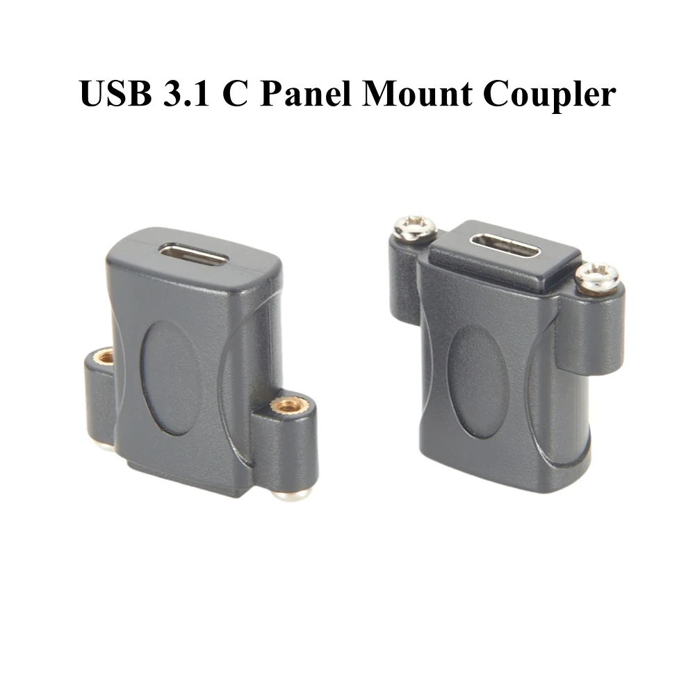 

USB 3.1 Type C Female to Female Screw Panel Mount Coupler 10Gbps 100W USB C Jack Pass Through Extender Socket Bulkhead Connector