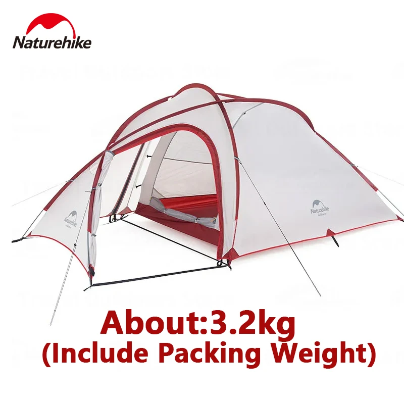 Naturehike Hiby Dome Tenda da campeggio semiesodetica estesa Tenda da esterno a doppio strato in nylon 20D impermeabile PU3000 Ultraleggera 3-4