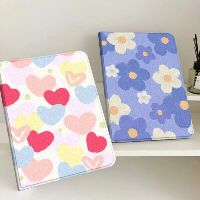 

Cartoon Colorful Heart Pattern Gift Tablet Case For Samsung Tab Galaxy S6 S11 A A7 A8 A9 A11 10.1 10.4 10.5 Plus Lite