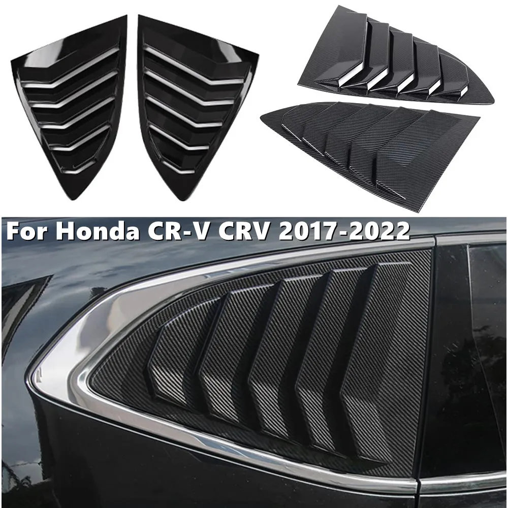 

For Honda CR-V CRV 2017 2018 2019-2022 ABS Plastic Rear Window Quarter Louver Cover Side Vent Trim Car Adhesive Accessories