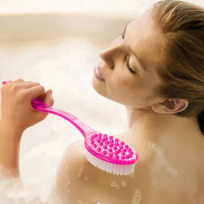 1PC Long Handle Bath Brush Soft Hair Bath Brush Back Ball Brush Bathroom Body Brushes Mud Back Scrubber Shower Massage Brushes