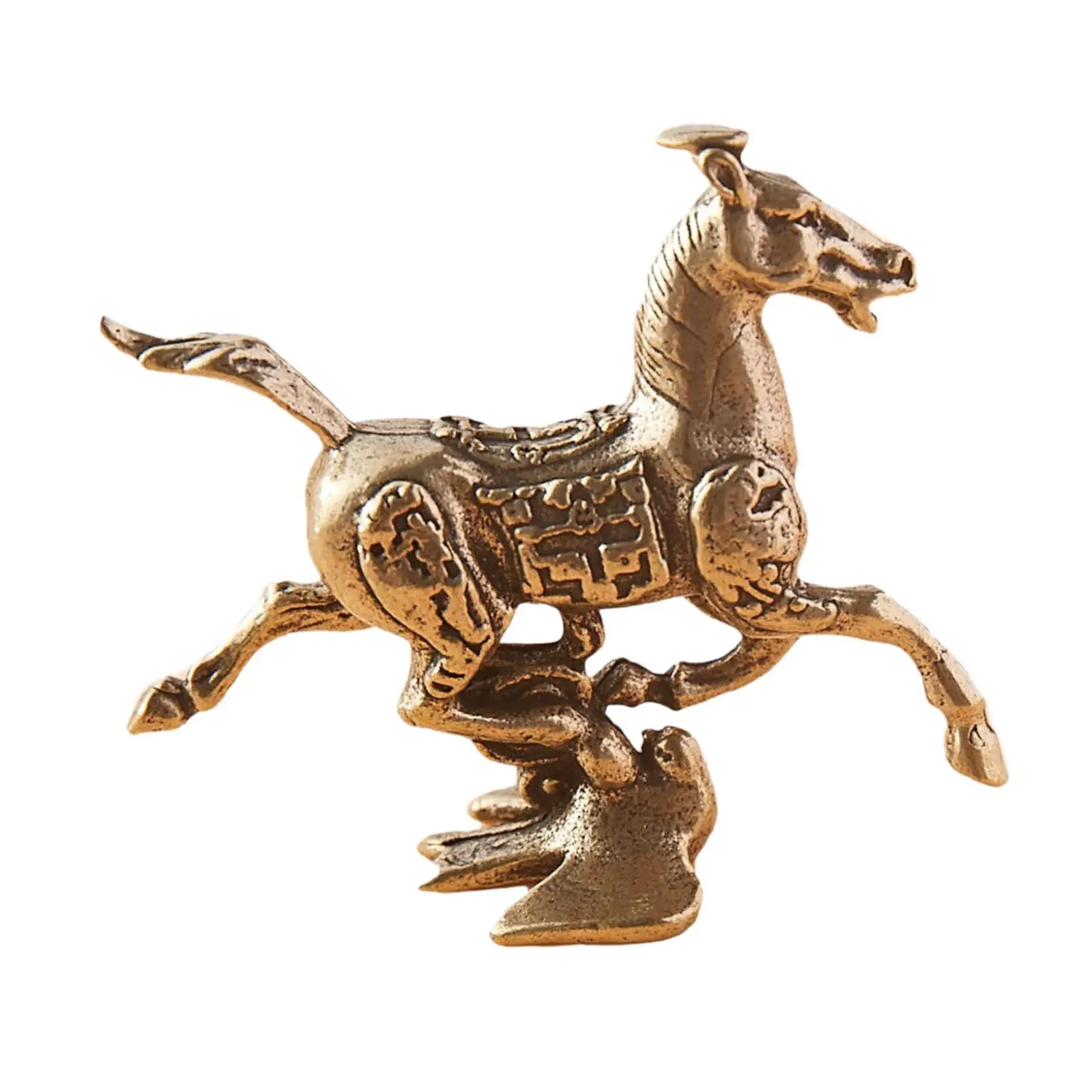 Brass Galloping Horse Copper Sculpture Miniature Sculpture Figurine Collectible