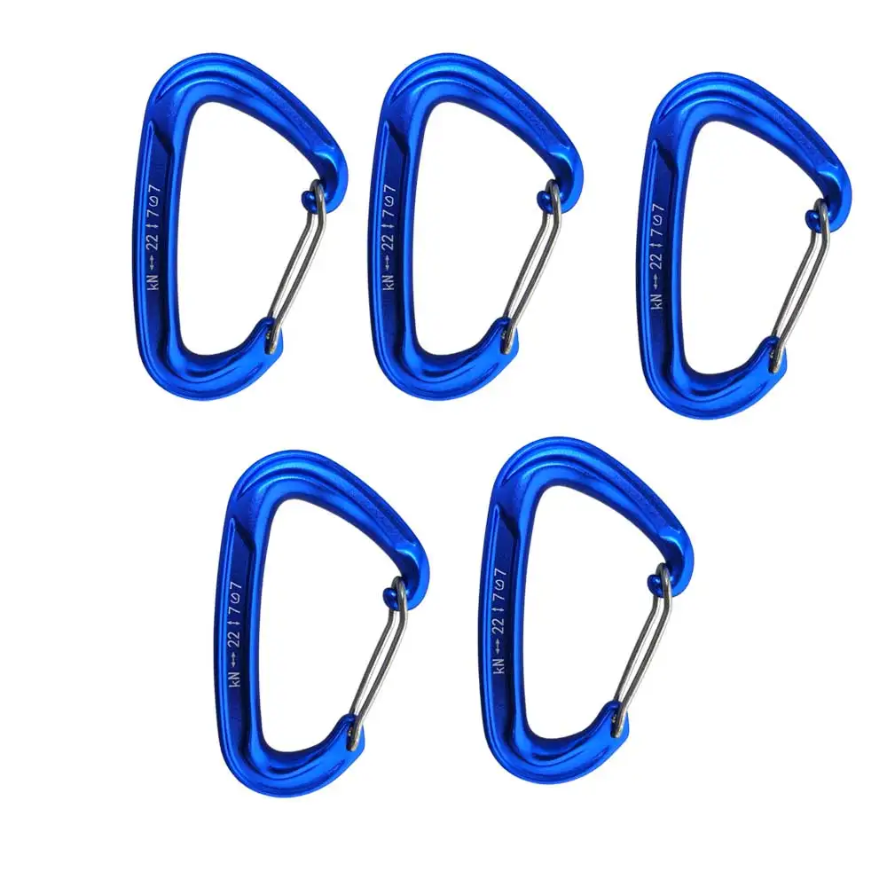 22kN Rock Climbing Wiregate Quickdraw Lightweight Mountaineering Lock for Fast Clipping Hammock Spring Snap Hook Carabiner