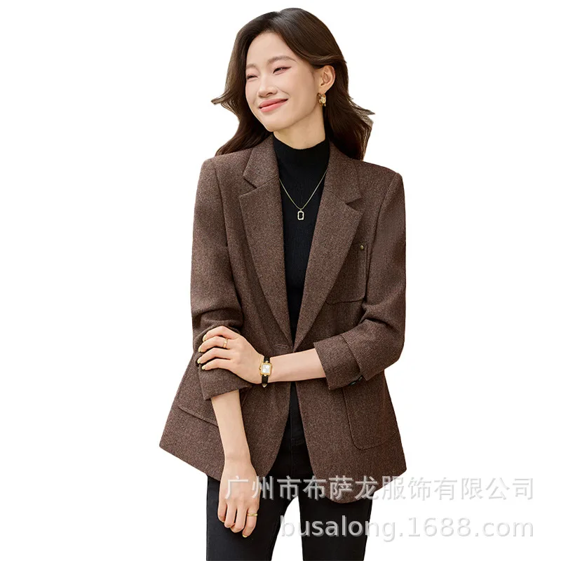 2025New Stylish Fashion Suit Casual Women's Long Sleeve Professional Blazer Formal Women's Single Jacket Workwear1891