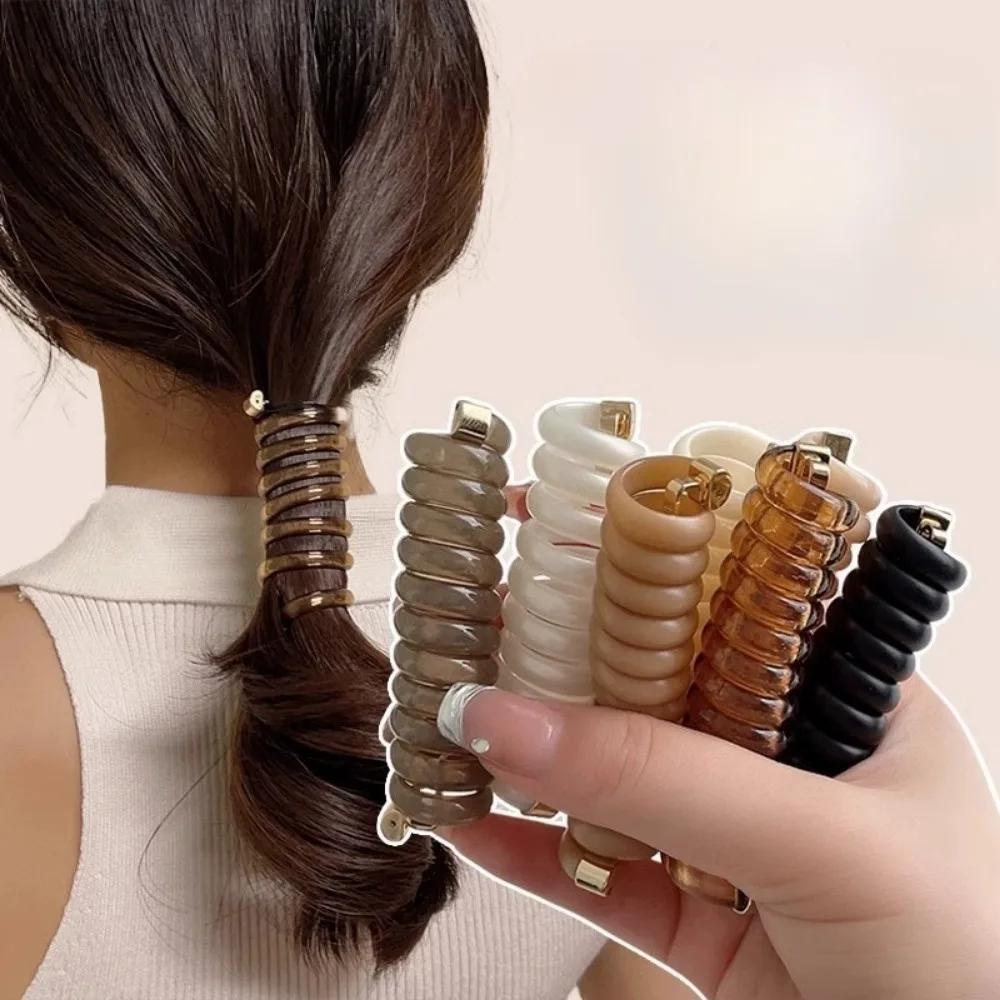 Damen Spiral-Haargummis aus Telefondraht, Schonende Haarbänder ohne Haarschäden, Haaraccessoires