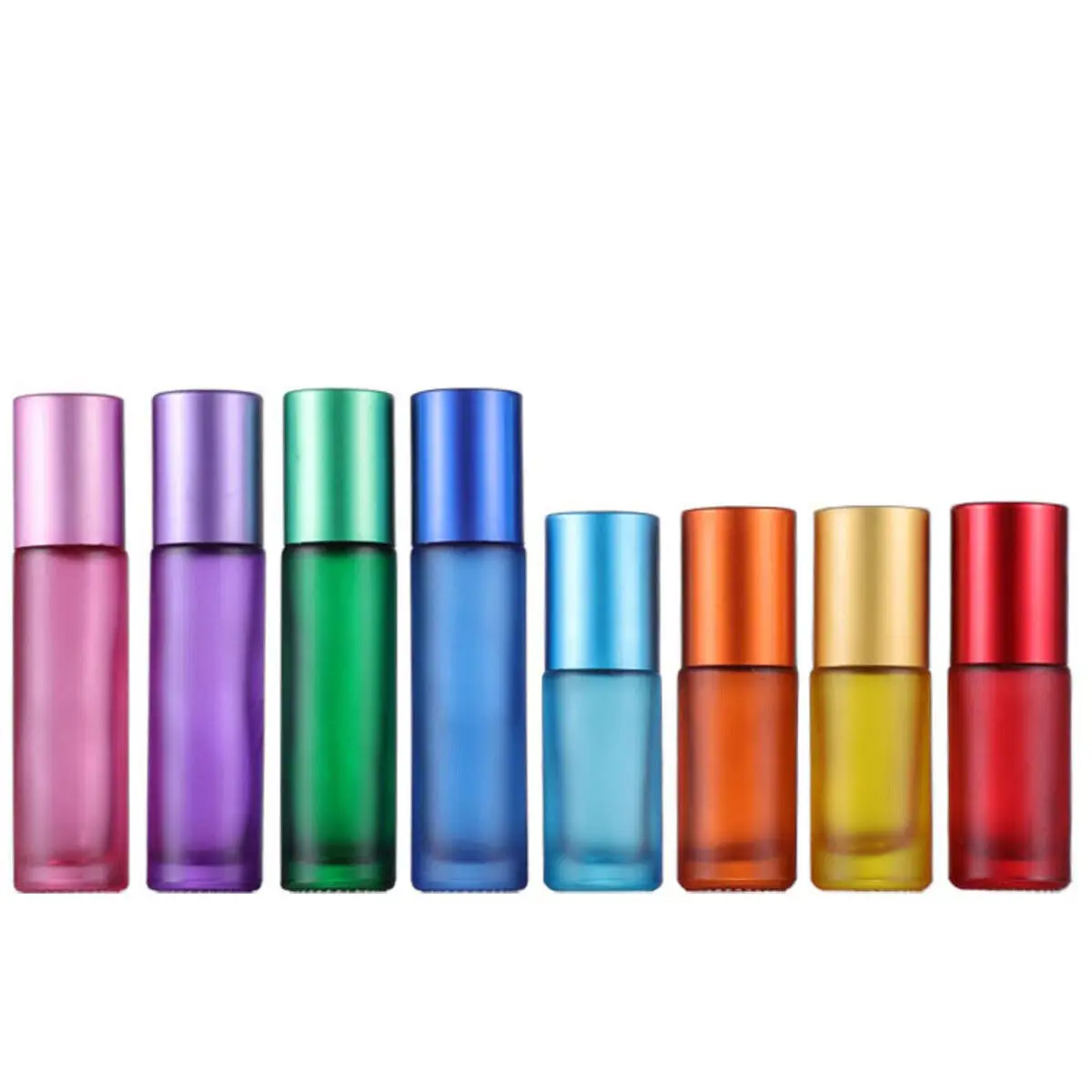 Botella enrollable de vidrio mate esmerilado, viales de bola de rodillo de aceites esenciales para Perfume, aromaterapia, viaje recargable