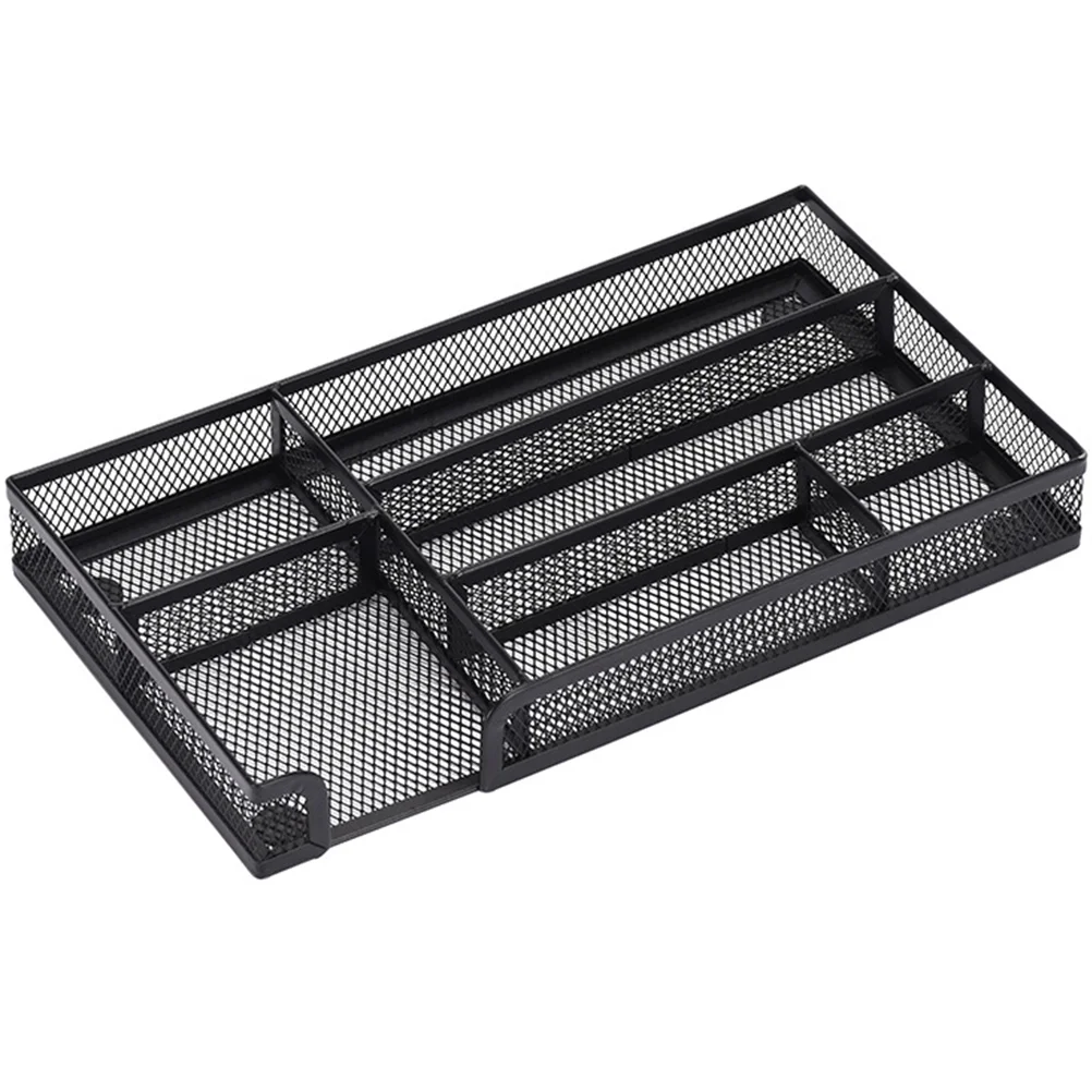 

Metal Mesh Tray Multi Compartment Desk Organizer Anti Slip Office Supplies Office Desk Organizers Drawer Organizer