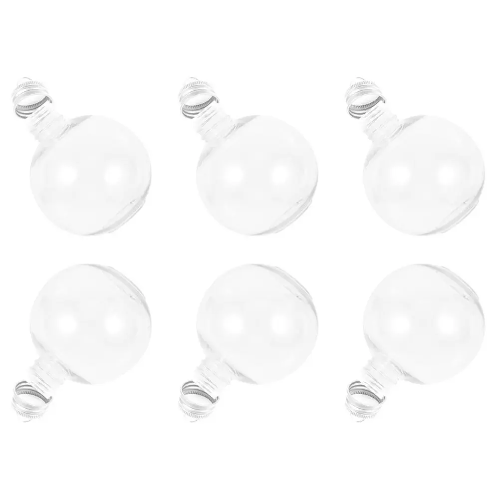 6Pcs Transparent Bulb Bottles Leakproof Portable Juice Storage Plastic Airtight Milk Coffee Drink Containers Multipurpose Clear