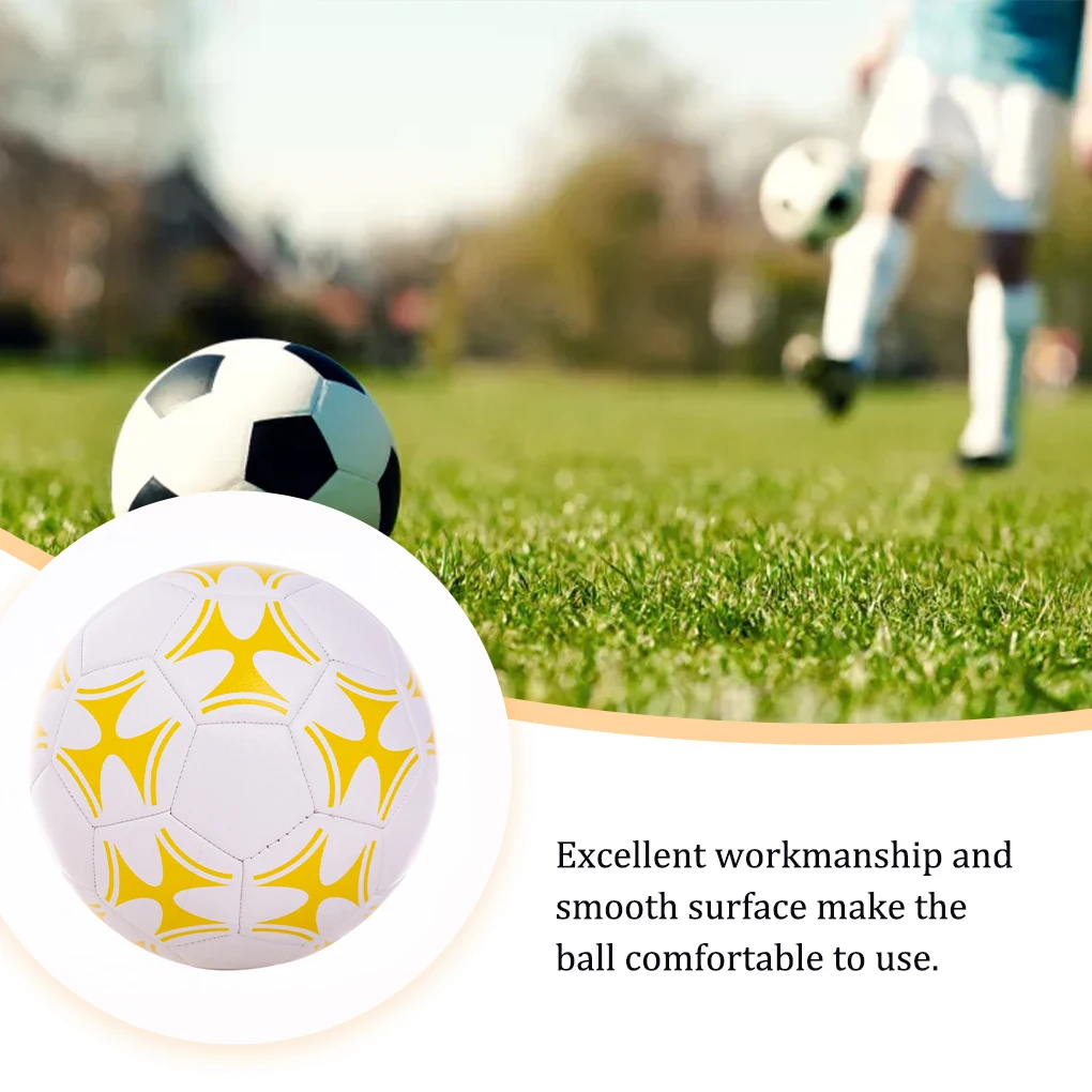 Professional Soccer Ball Size 5 Playground Match Competition Football Outdoor Sports Game Children White Yellow