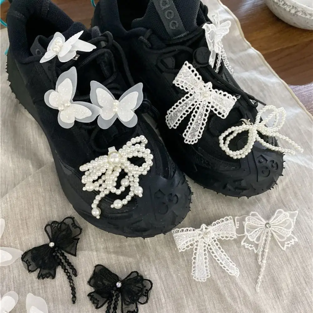 

Handmade Bead Bowknot Shoes Charm Crystal DIY Lace Bow Shoelaces Clips Buckle Shoes Flower Keychain Butterfly Shoe Buckle