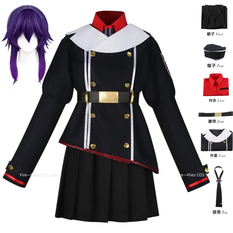 

Game Blue Archive The Animation Igusa Haruka Cosplay Costume Black School Uniform Skirt Shirt Wig Woman Sexy Carnival Suit