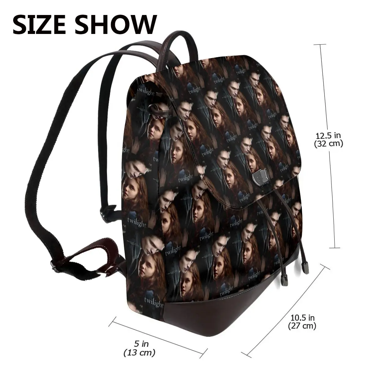 The Twilight Saga Movie Edward Bella Bookbag School Student Bags Hiking Travel Daypack for Women Fashion Derma Backpack