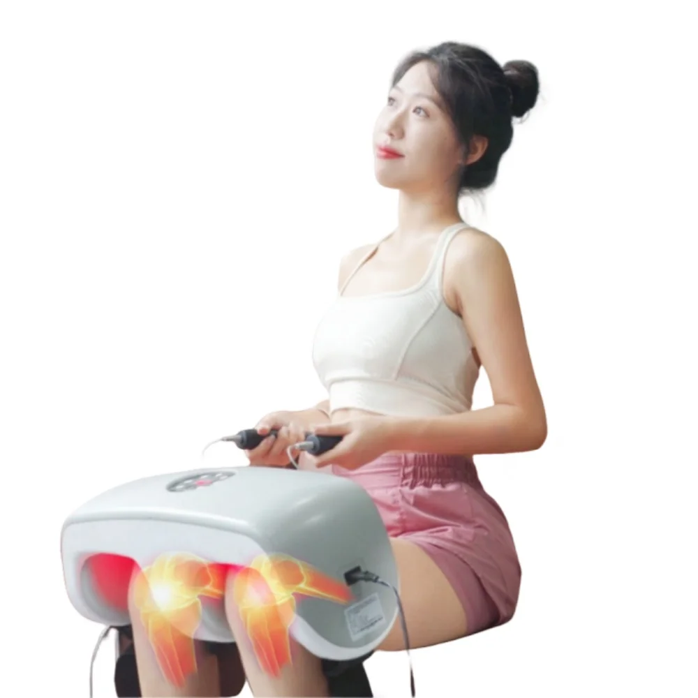 

Pain Relief Joint Massage Machine Blue and Red Light Therapy Physiotherapy Hot Compress Knee Massager With Heat