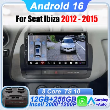 Radio para Auto Seat Ibiza 2012 - 2015 Android 16 Reproductor Multimedia de Video GPS 4G Wifi CarPlay Auto Estéreo Inalámbrico Sin 2Din 1
