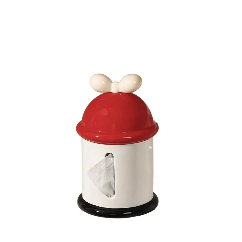 For Tissue Box Household Living Room Coffee Table Roll Paper Box Cute Pumping Paper Box Ceramic