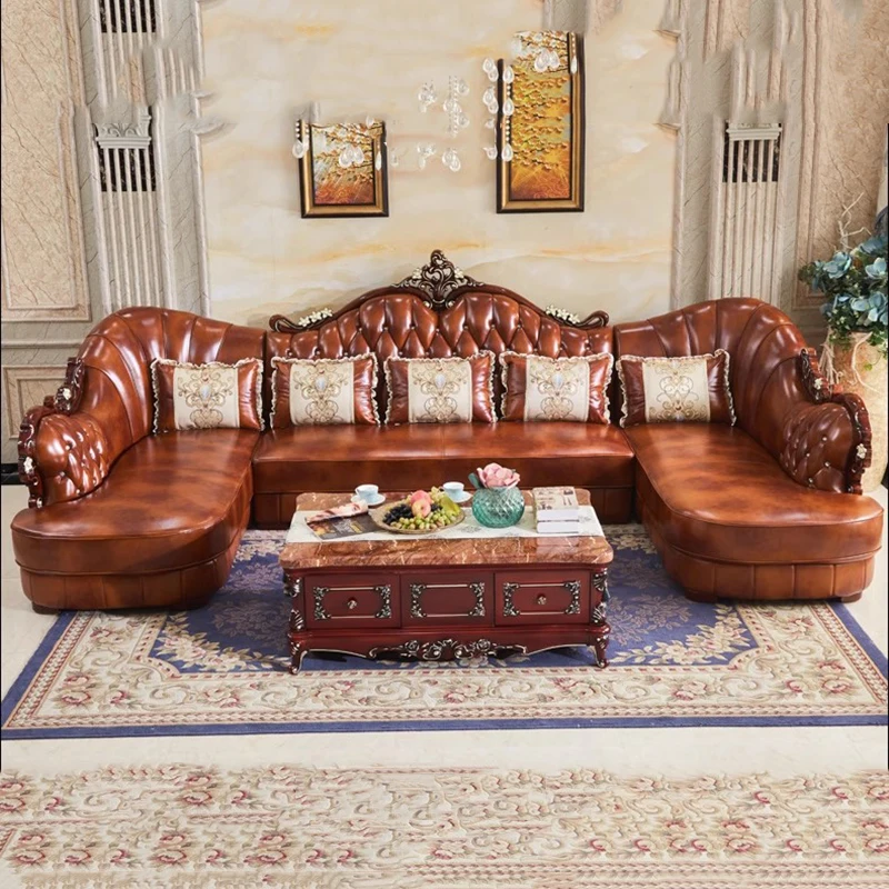 Nordic Luxury Sofas Genuine Leather Small Apartment Living Room Elegant Sofas Straight Armchairs Divano Letto Home Furniture