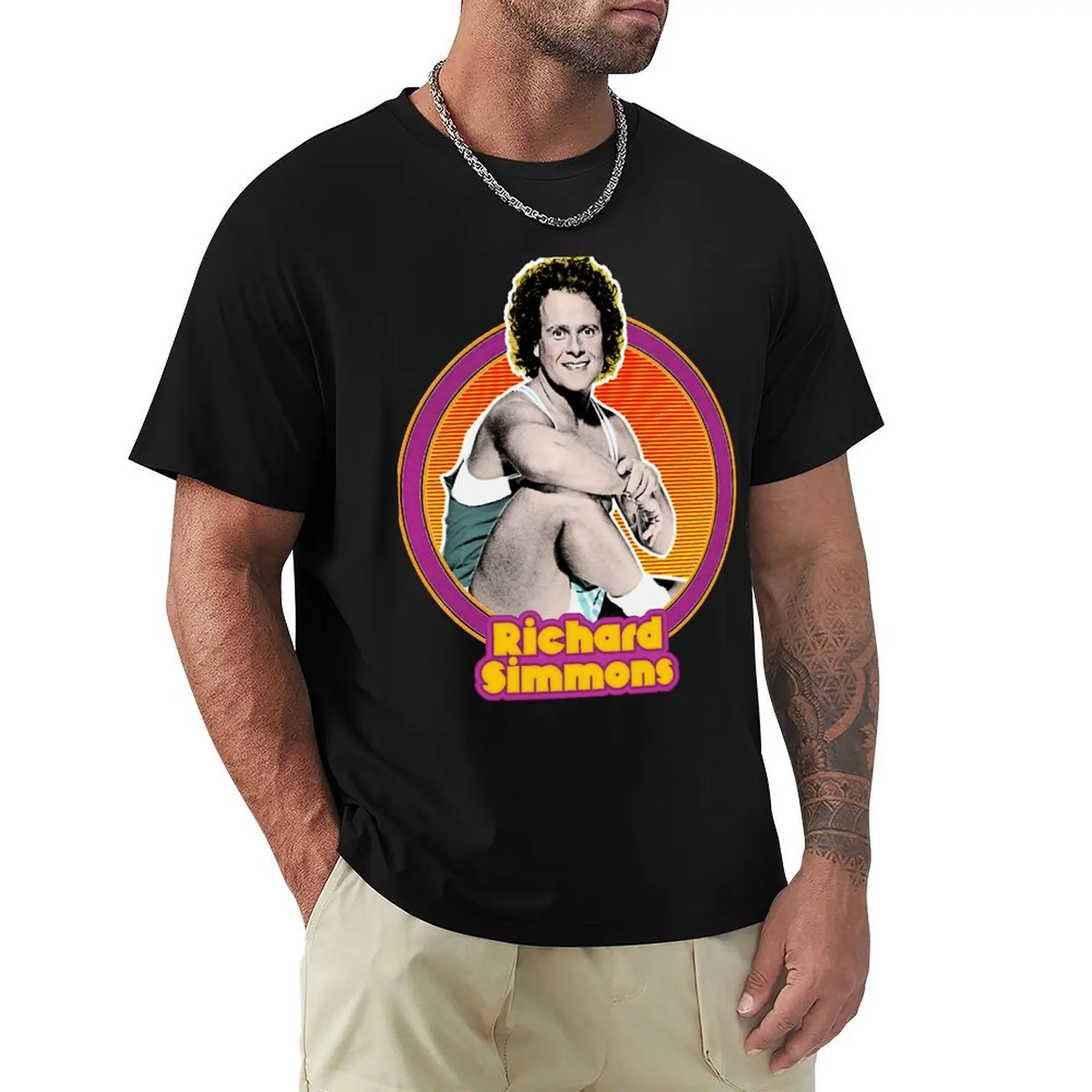 Gifts For Men Richard Simmons Retro Style Fan Artwork Graphic For Fan T-Shirt Streetwear Print Tee Shirt