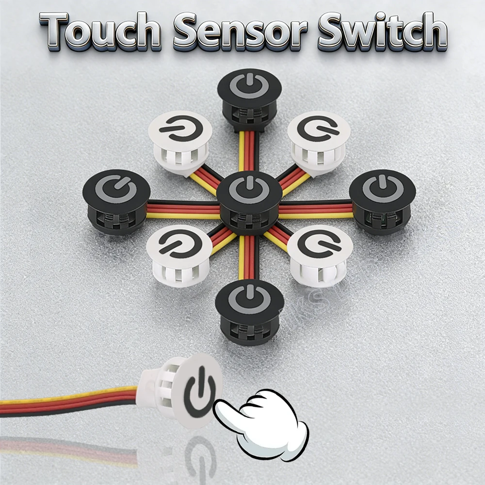 10mm 16mm Touch Switch 12V 24V Cabinet Led Light Touch Dimmer Light Control Switch Mini Wireless Touch Sensor Switch Custom