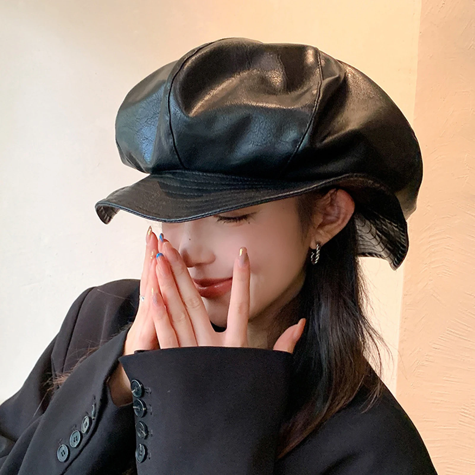 Женский берет с облаком, шляпа в корейском стиле, дизайн морщин, нерегулярные поля, весна-осень, повседневный модный головной убор