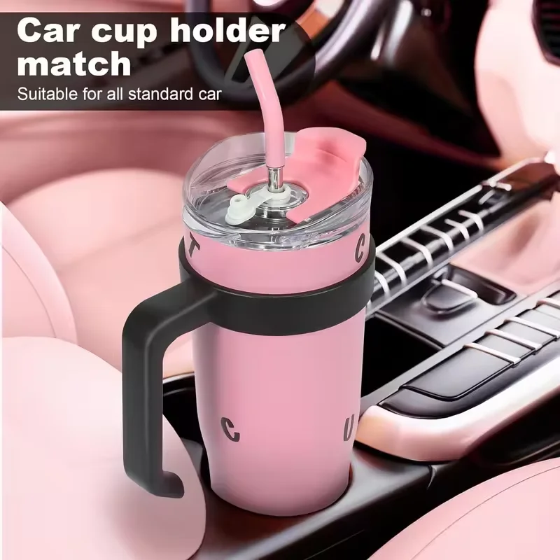 Embossed Flower Pot Big Mac Cold Insulation Cup 1200ML Stainless Steel Vacuum 40OZ Thermos Cup Travel Large Ice Cup Drinkware