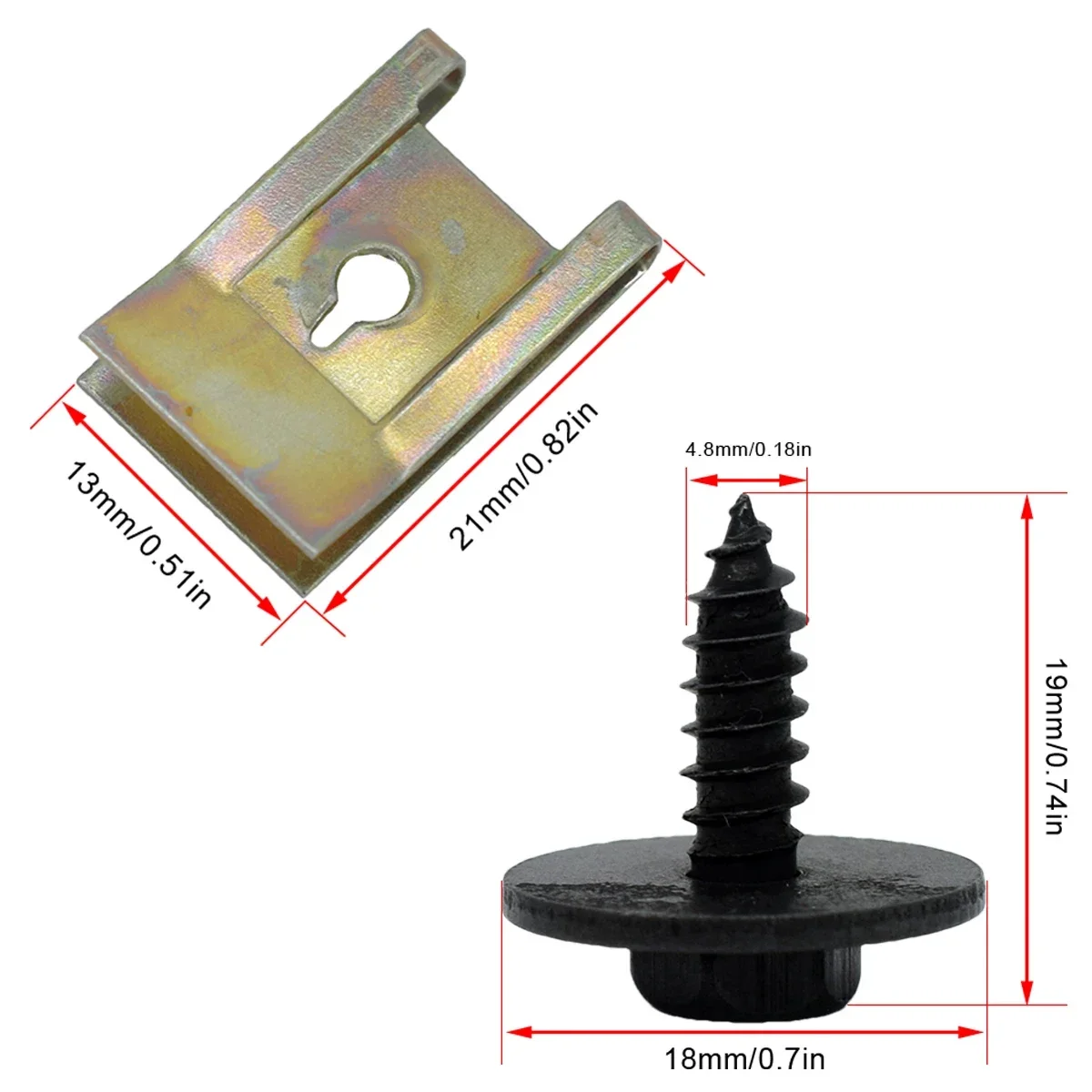 Écrou métallique de protection de moteur de châssis, rondelles de vis, clip en forme de U pour BMW E46, E92, E90, F10, aile de voiture, pare-chocs,