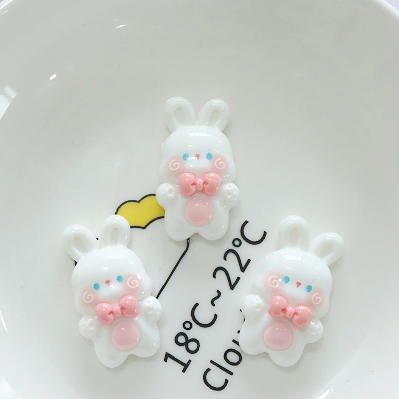 10Pcs New Cute Resin Bee Rabbit Monkey Little Bear Series Flat Back Fit Phone Deco Parts Embellishments For Hair Bows Accessorie