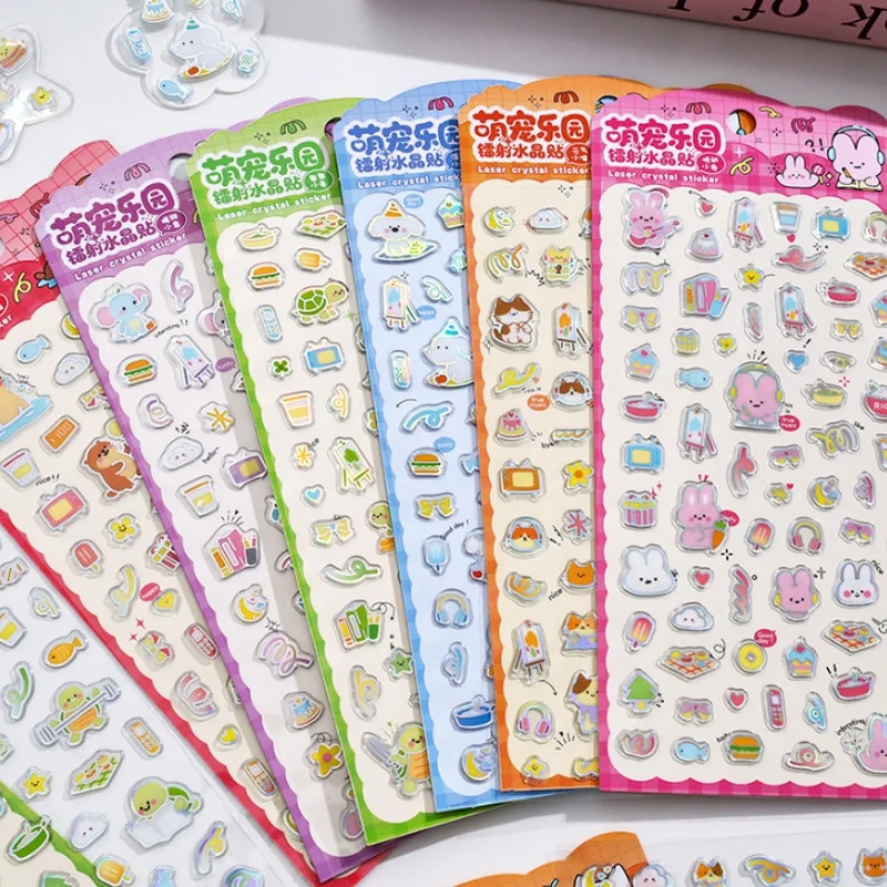 24pcs/lot Kawaii Rabbit Cat Turtle Animal Stickers Cute Scrapbooking DIY Diary Decorative Stationery Sticker Album Stick Label