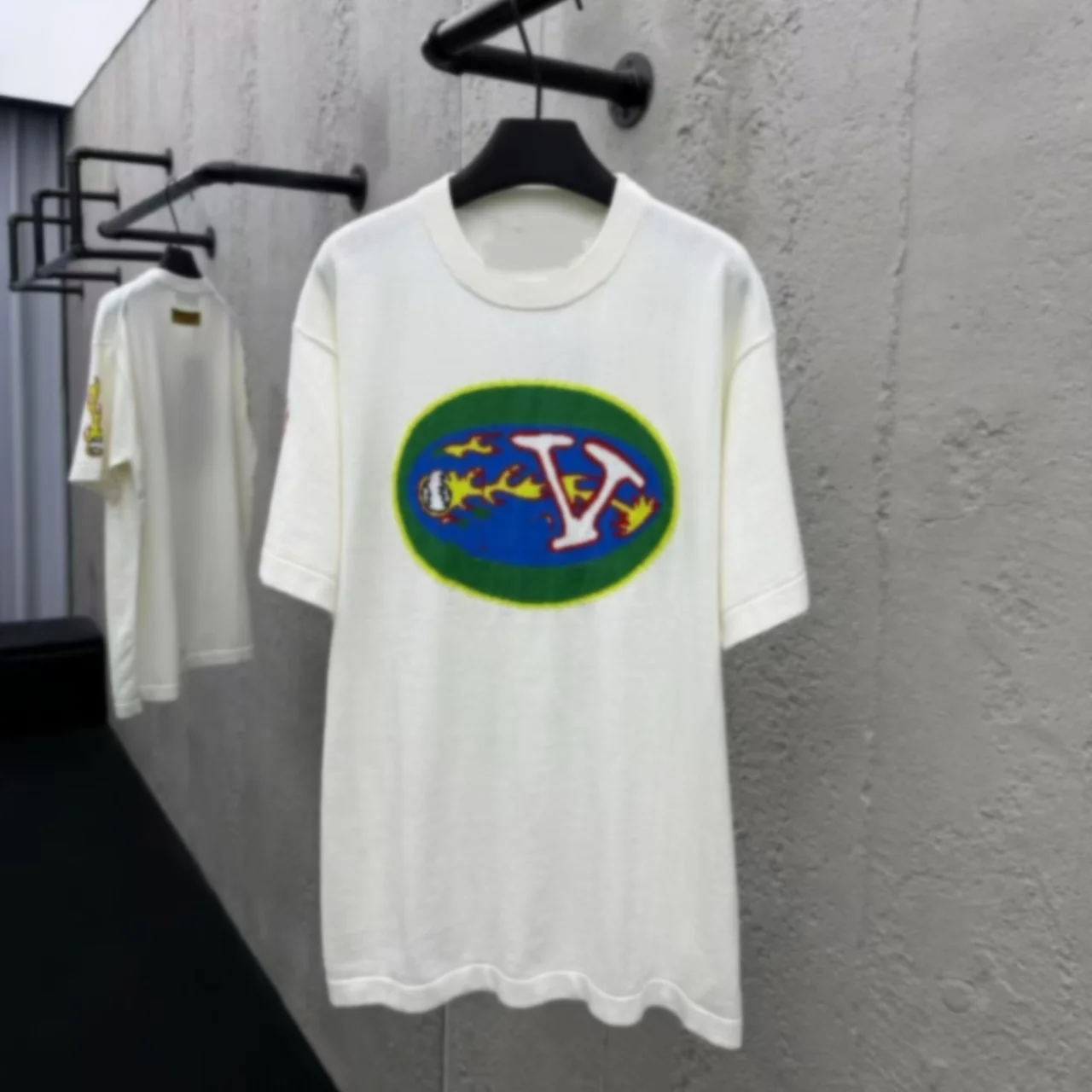 

European Sle Cotton T-irt ort Sve Print ex Breathable Comfortable Classic Letter Pattern Summer Casual Top