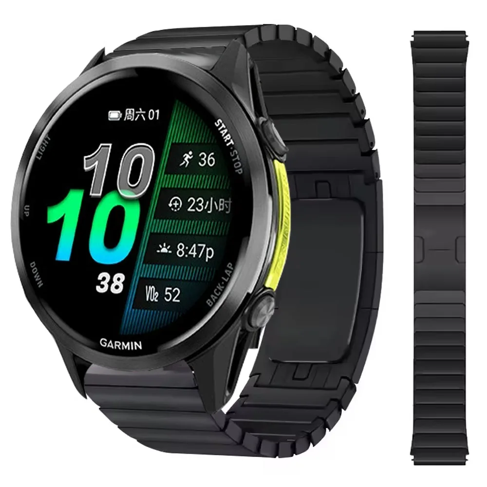 22 mm Edelstahlarmband für Garmin Vivoactive 4/Venu 2 3/Approach S70 47 mm Metallarmband für Forerunner 970 570 965 745 265