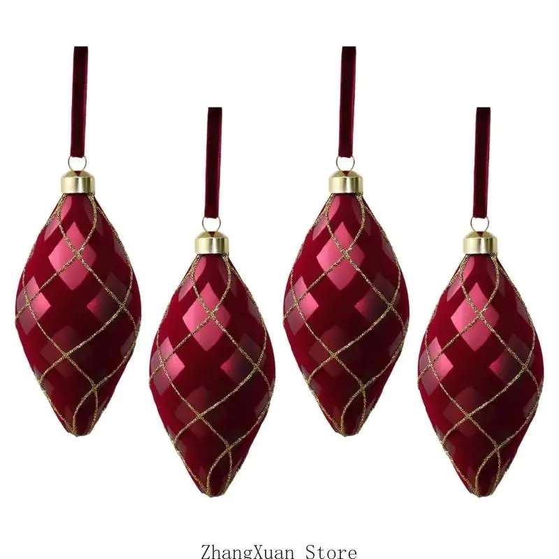 Baumschmuck-Set zum Aufhängen mit Goldverzierung für Feiertage, 3 x – Detail 2