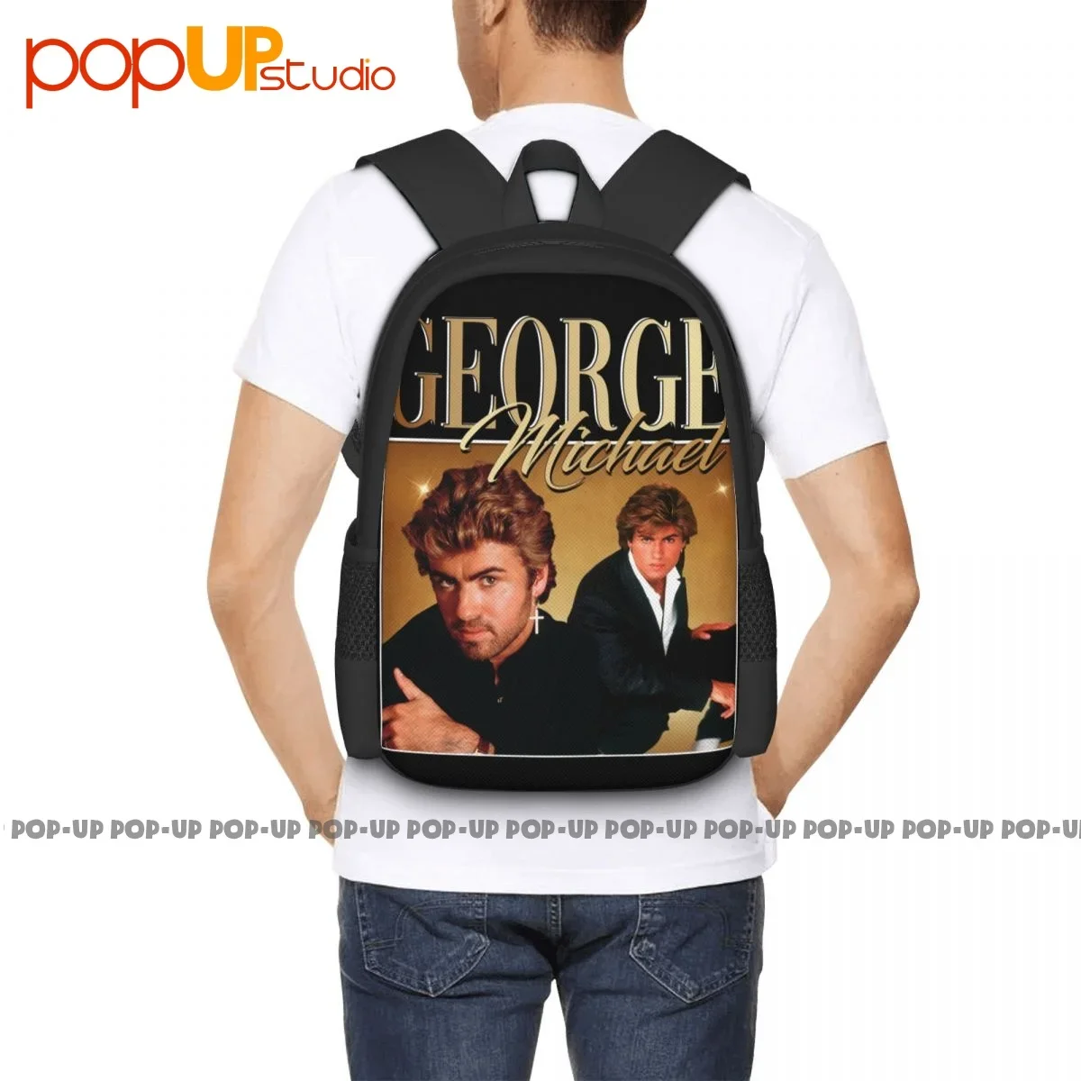 George Michael Backpack Large Capacity Gym Art Print Shopping Bag Clothes Backpacks