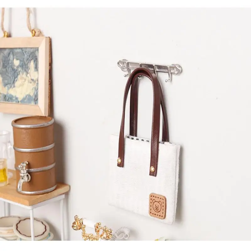 Mini sac en toile de Simulation pour maison de poupée 5x7.3cm, sacs à bandoulière, accessoires de vêtements de poupée, décoration de Micro scène, jouets de jeu de Simulation