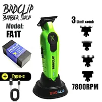 New 2024 BRDCLIP FA1T Green Professional Hair Trimmer Barber Carving Gradient Finish Machine Electric Clipper with Charger Stand