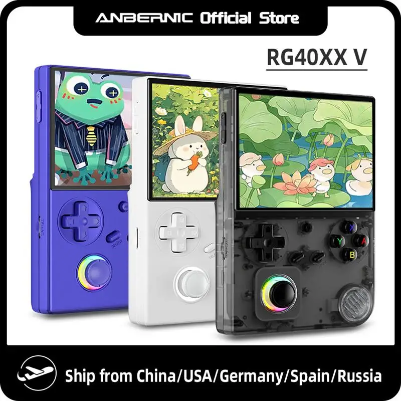 Top ANBERNIC RG 40XXV 64 Bit Linux Retro Handheld Game Console 4.0'' IPS Screen Supports 5G WiFi Bluetooth HD-Support Output