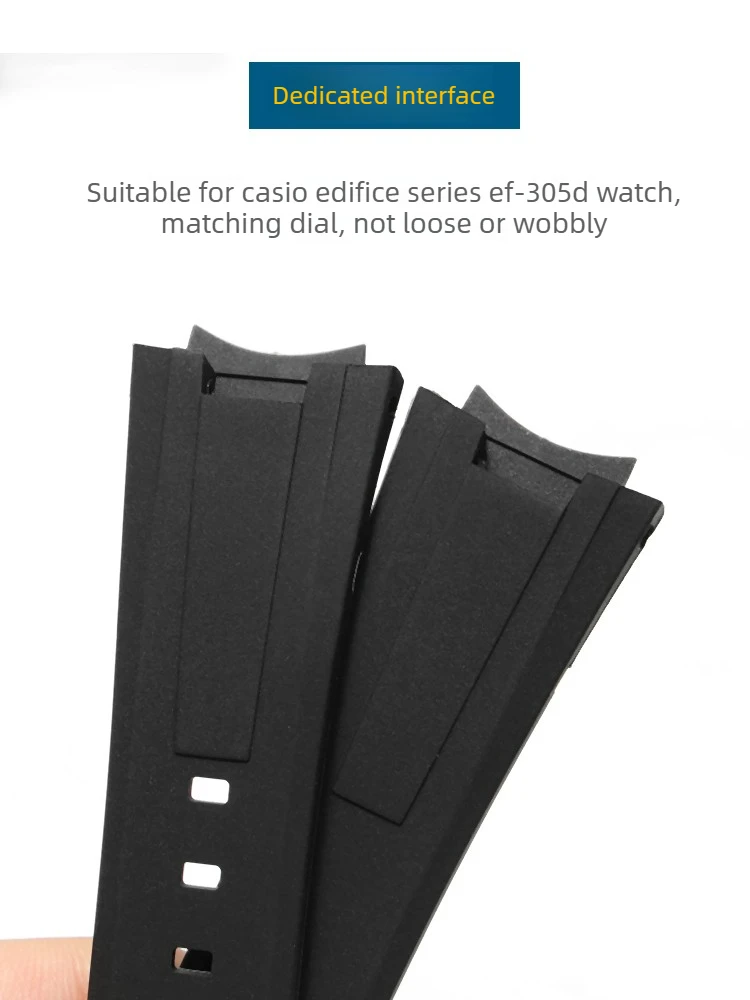 Soft Silicone Watch Strap Male Replacement Strap for Casio EDIFICE Series EF-305D view 4