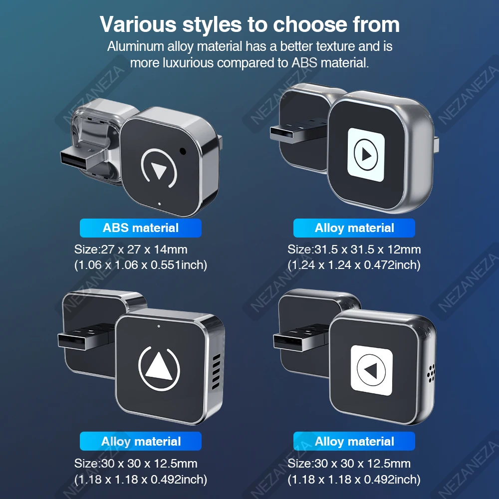 Adaptateur CarPlay 2 en 1 filaire vers sans fil CarPlay Android Auto BT Wifi Plug and Play OTA mise à niveau universelle ABS/alliage Dongle de voiture
