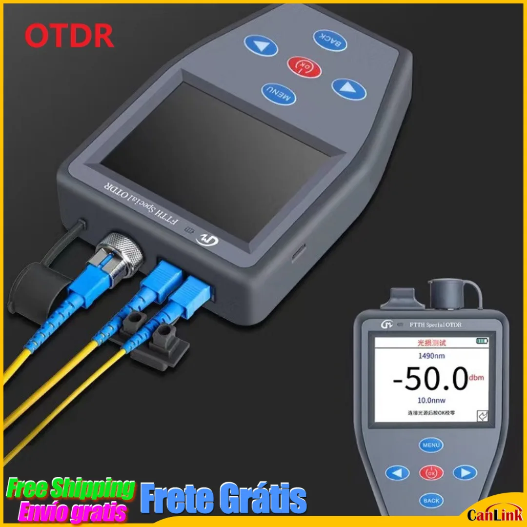 Portuguese Multifunction OTDR Mini Optical Power Meter + Stable Light Source + VFL Can Test Active Fiber FTTH