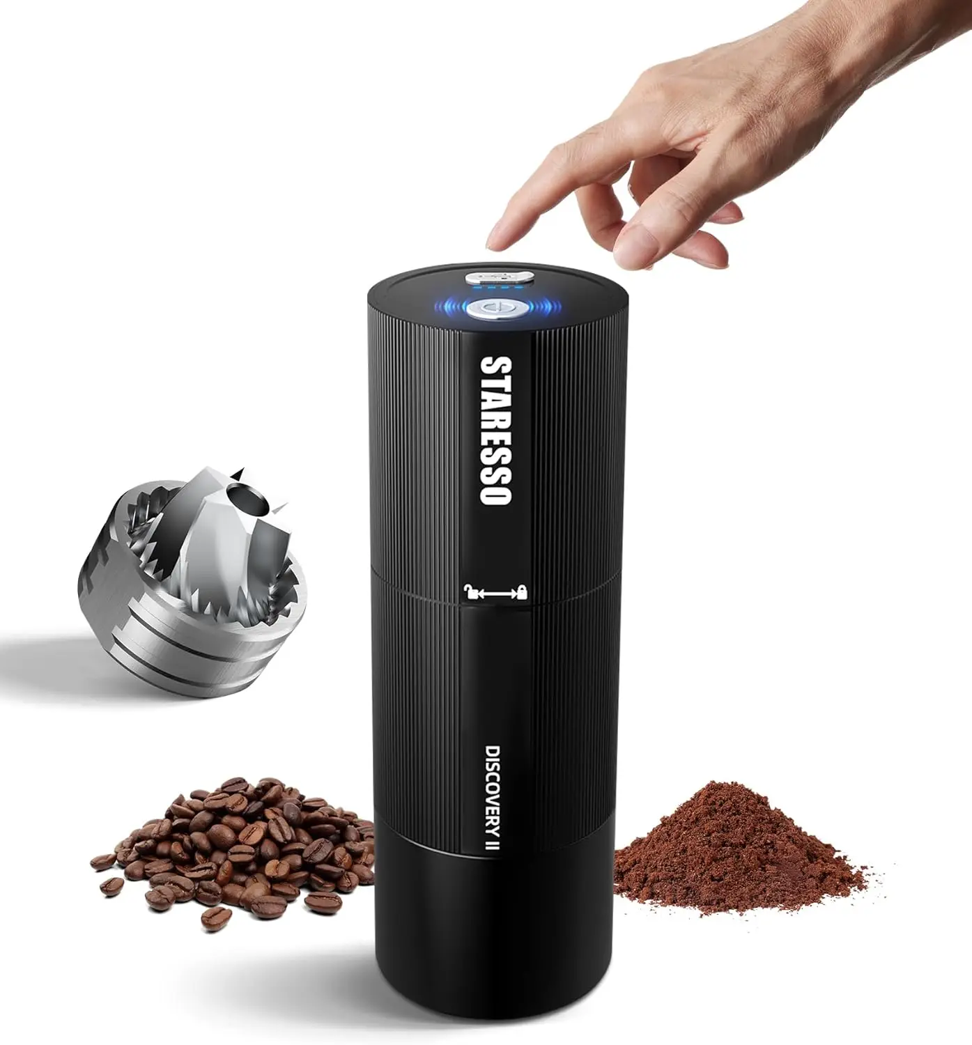 

II Electric Coffee Grinder, Coffee Bean Grinder with 48 Adjustable Grind Settings, Stainless Steel Conical Burr, Porta