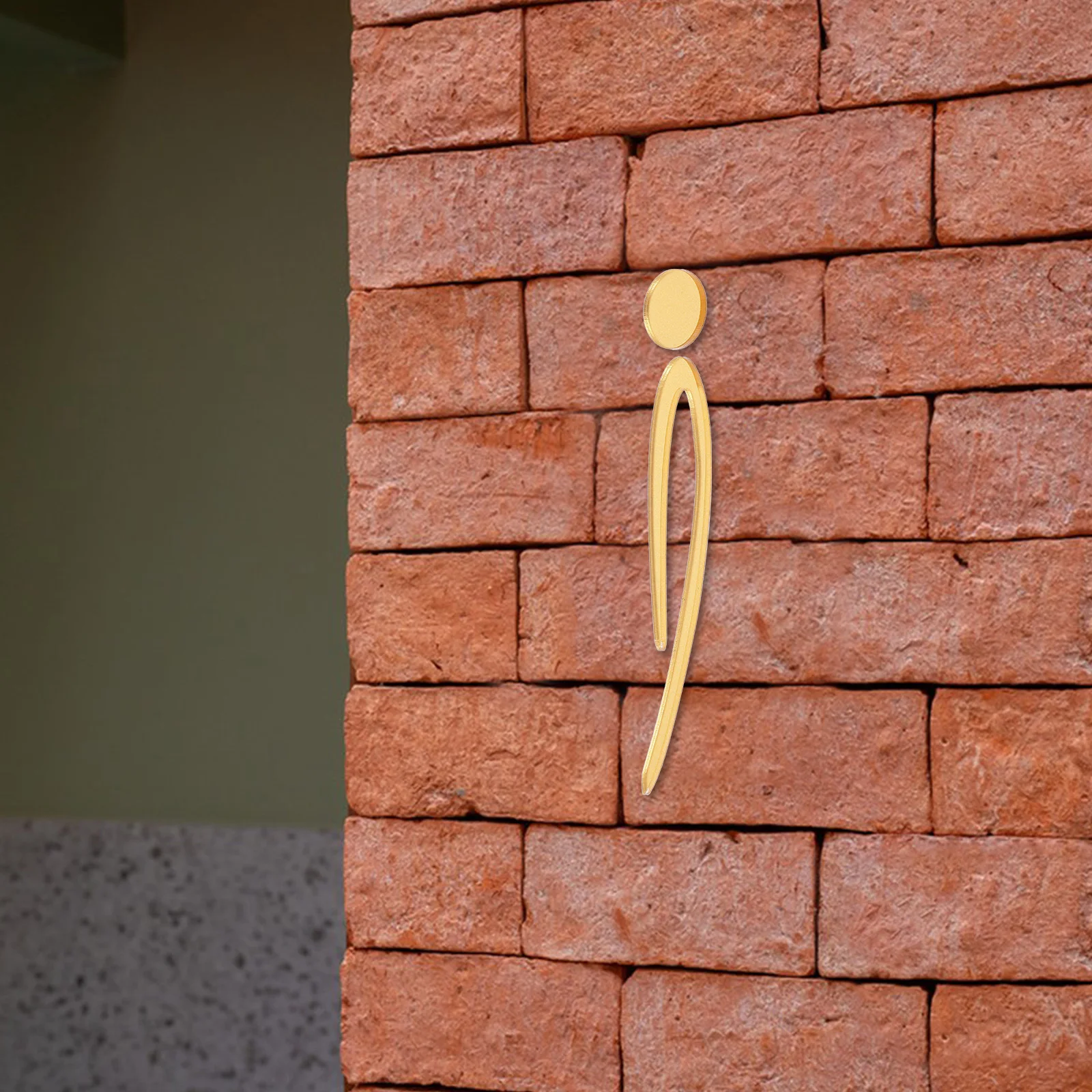 

2 Pcs Toilet Sign Bathroom Plaques Guest Universal Symbol Golden Acrylic Men and Women
