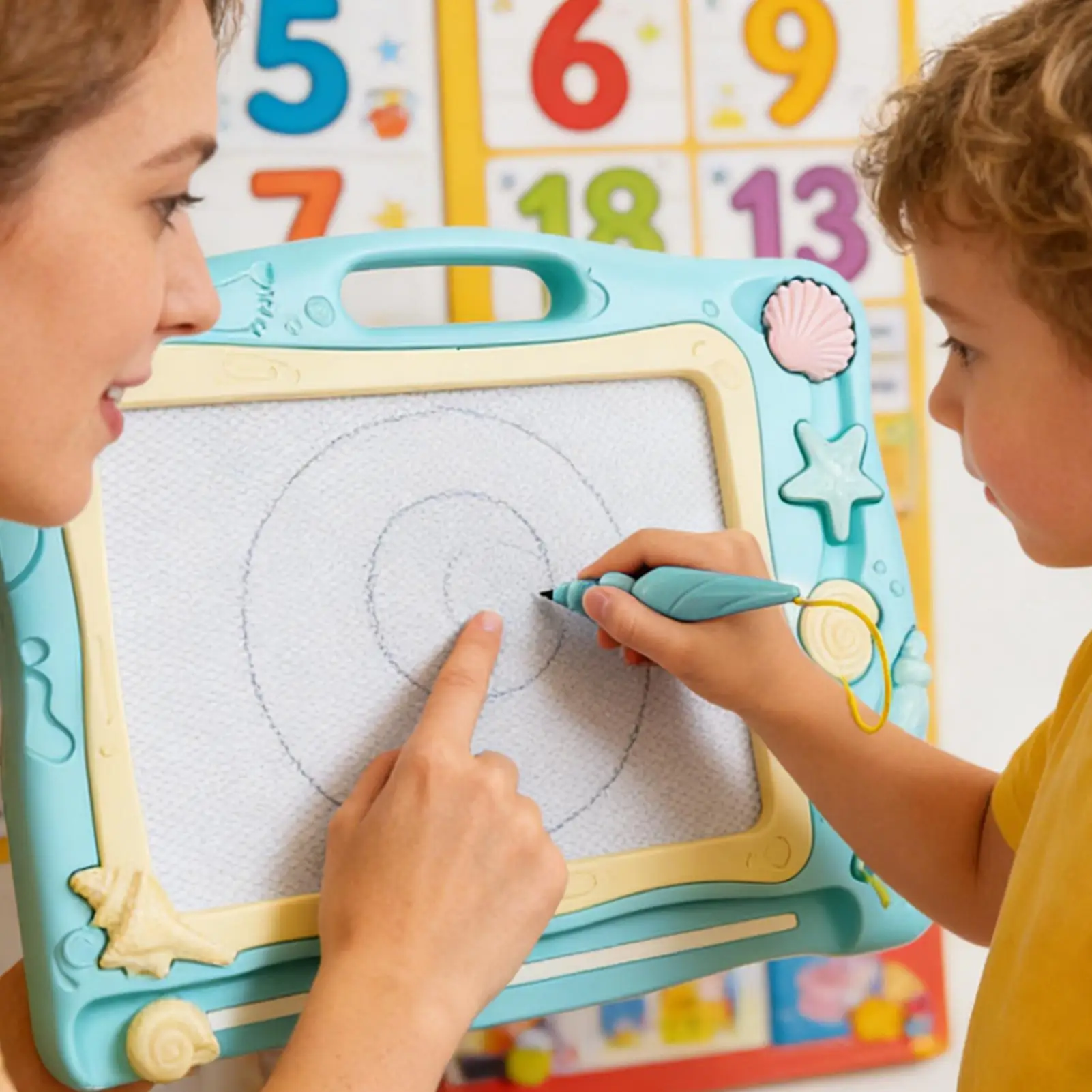 Magnetic Drawing Board for Kids Painting Pad with Pen Stamp Erasable Writing Board Travel Toy Birthday Gift for Boys Girls