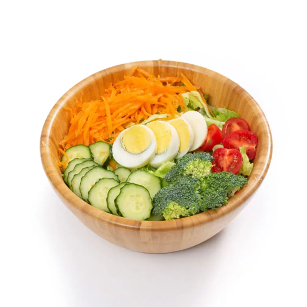 Ensaladera de bambú para frutas, cocina, Ramen, sopa redonda, comida, restaurante, arroz, hogar, fácil de limpiar, multifuncional, frío caliente