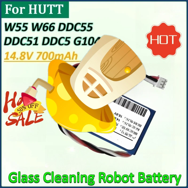 

14.8V 700mAh Window Cleaning Robot Battery for HUTT DDC55 DDC51 W55 W66 DDC5 G104 Glass Cleaning Robot Battery