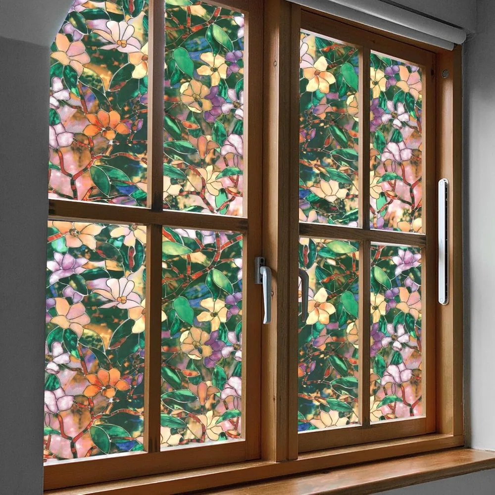 Sichtschutzfolie für Regenbogen-Buntglas-Fenster, nicht klebend, wiederverwendbar, statisch haftende Folie, dekorative Fensterfolie für die Haustür zu Hause