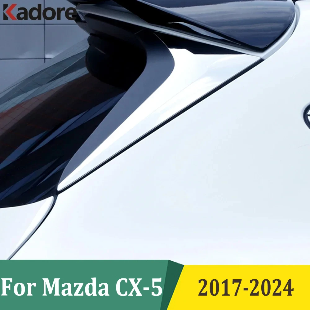 For Mazda CX-5 CX5 2017-2021 2022 2023 2024 KF Chrome Rear Windows Side Spoiler Wing Trim Stripe Cover Stickers Accessories