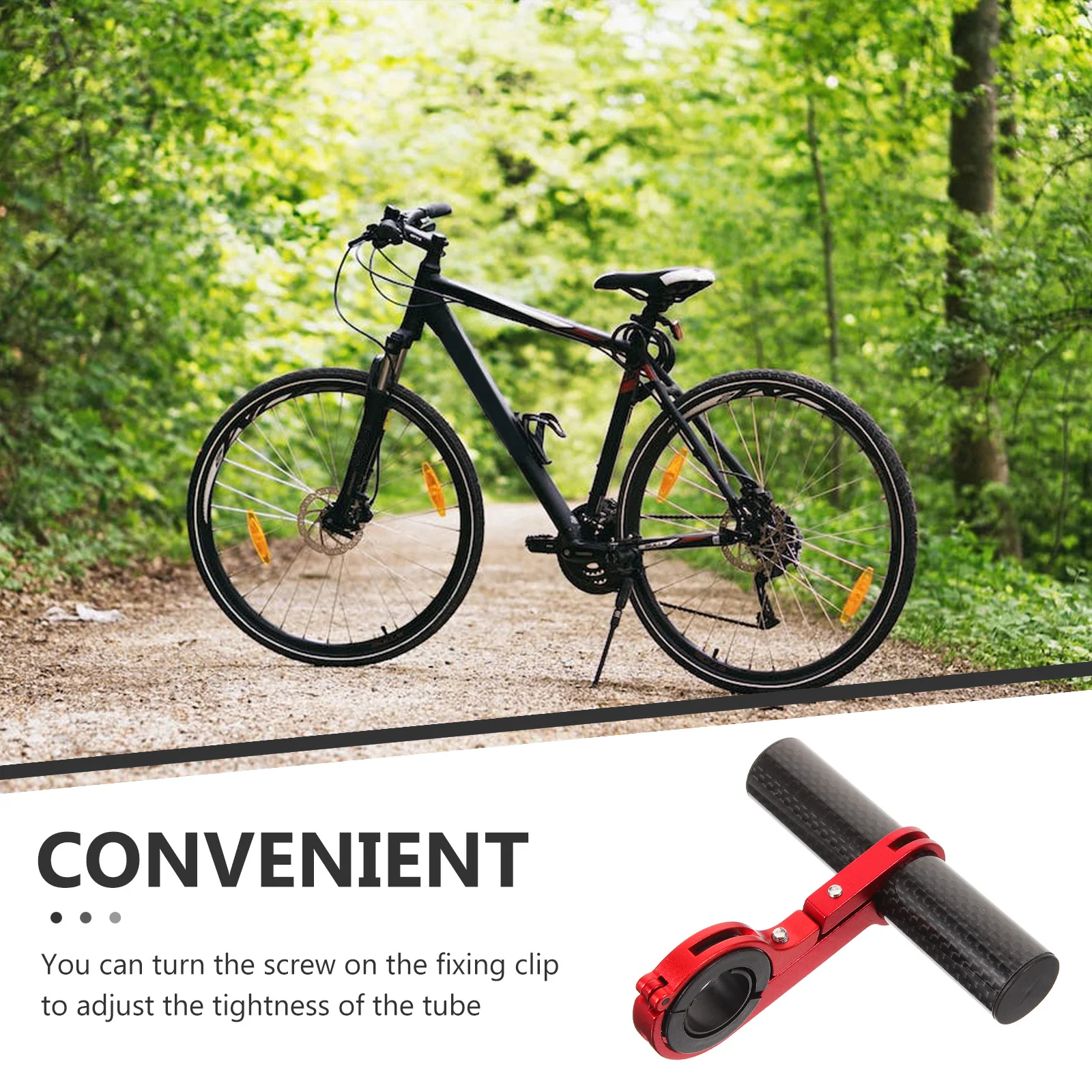 

Bicycle H Extension Rack for Bike Light Front Back Lamp Carbon Fiber Red Single Bracket Durable Storage Accessories