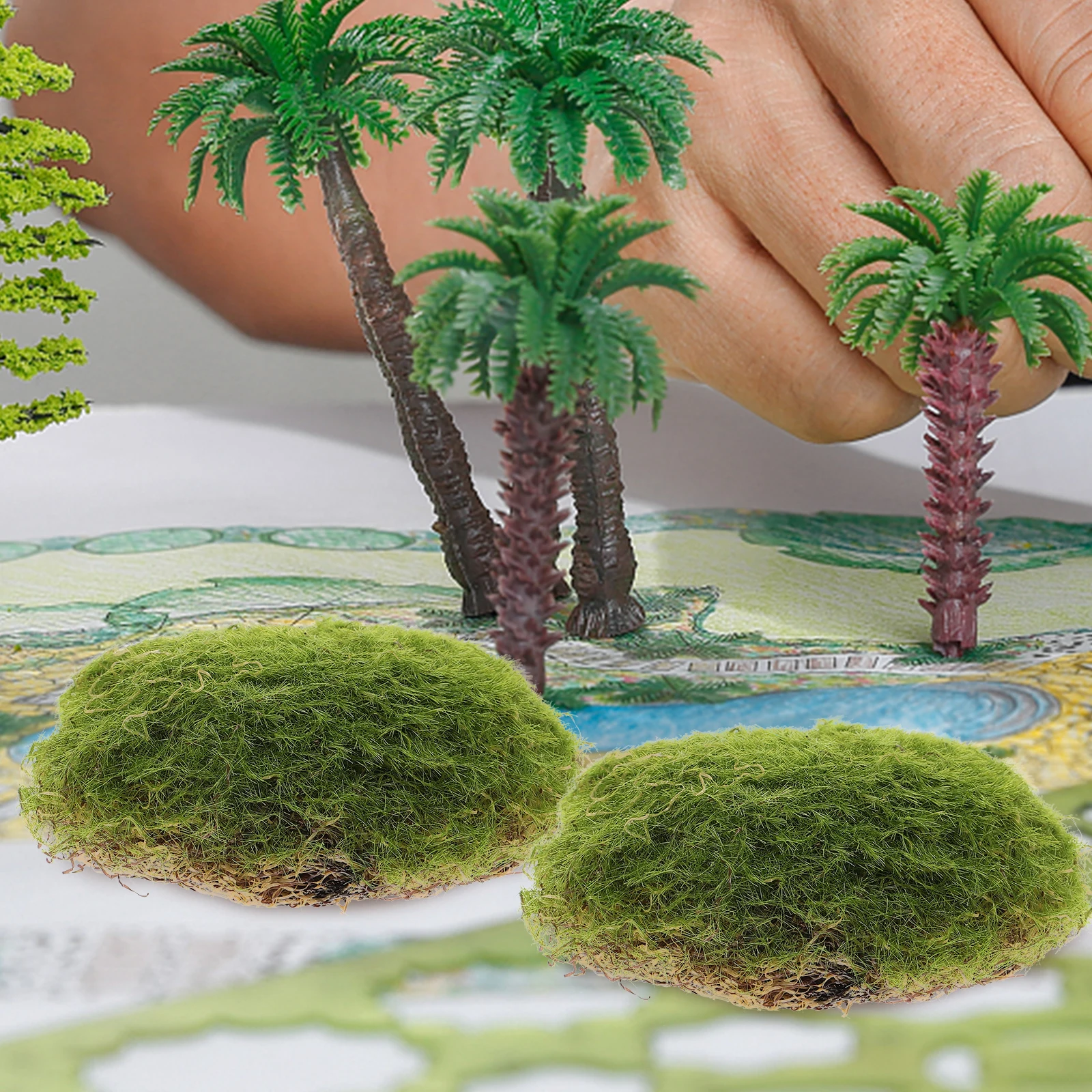6 pezzi di pietre muschiose artificiali simulazione rocce di muschio finte decorative realistiche bonsai oggetti di scena da giardino per lo sfondo della parete dell'home office